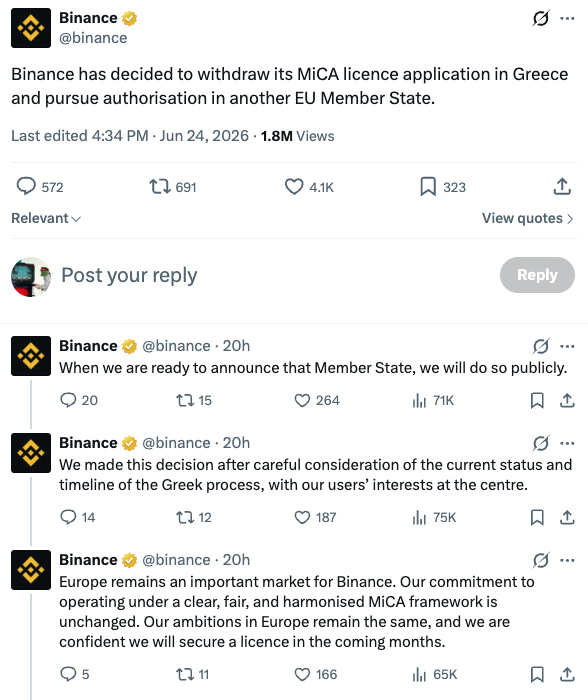 Crypto exchange Binance in Nederland 